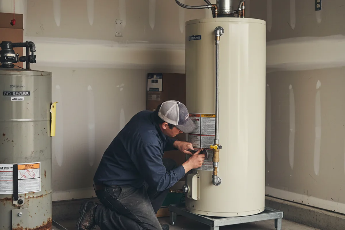 Water heater and shutoff valve replacement in Livingston